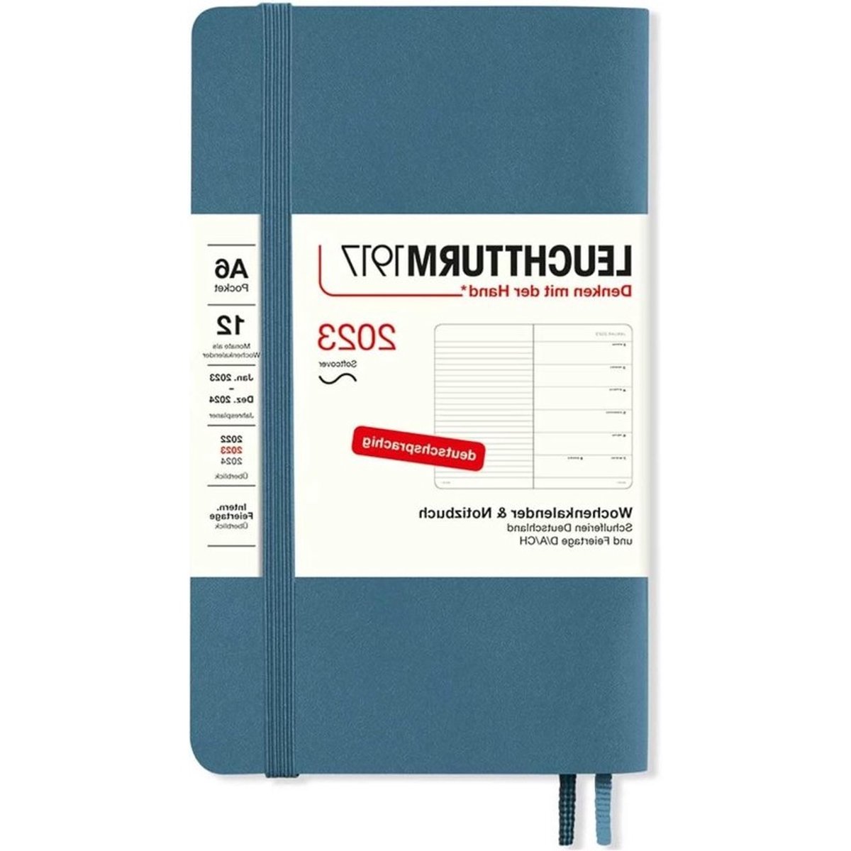 Weekkalender Notitieboek - Planner Agenda - Afspraken Plannen - Weekoverzicht Gelijktijdig - A6 Pocket - Blauw