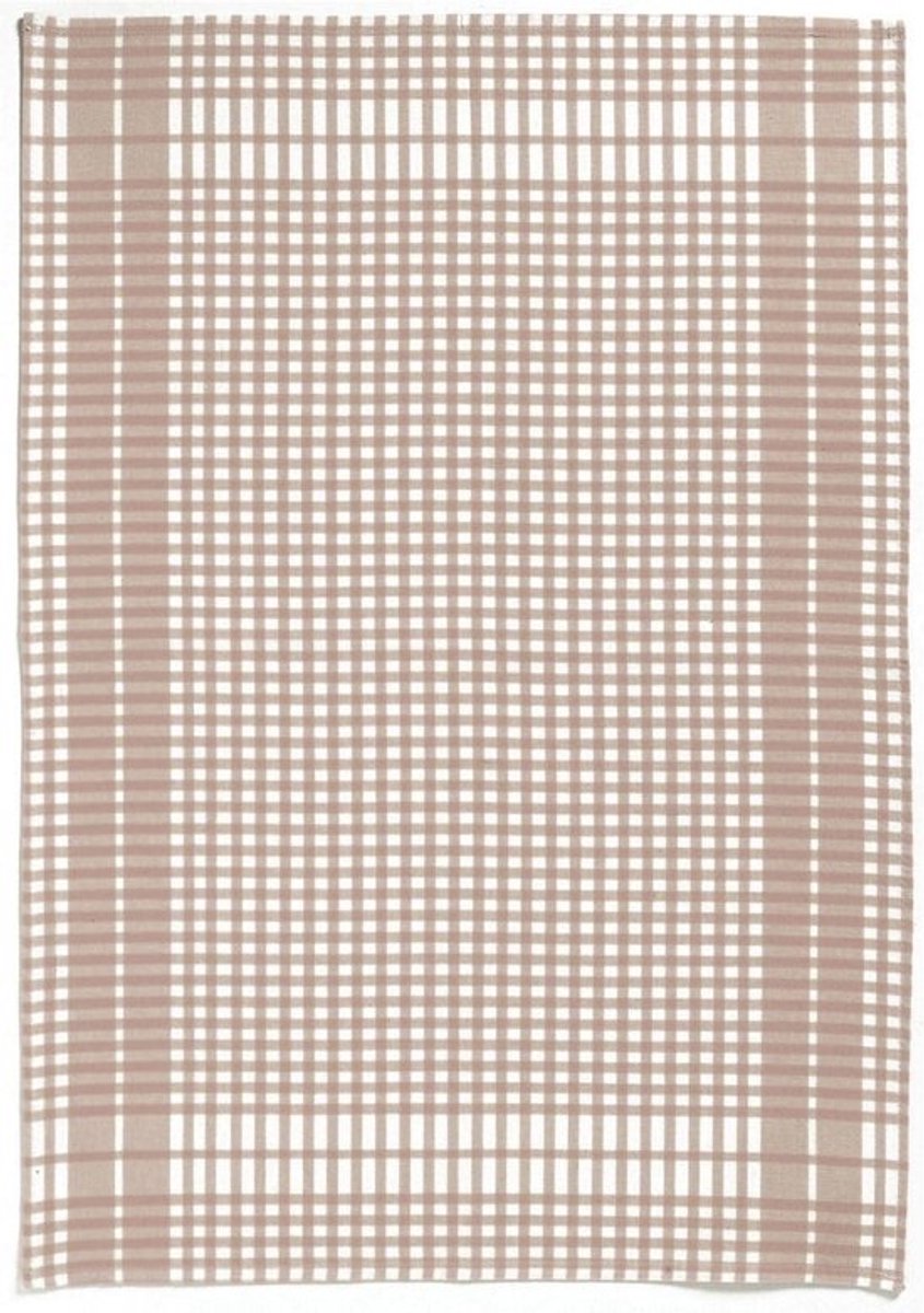 Theedoek Ruitpatroon - Keukendoek Katoen - Keuken Schoonmaken - Zeer Absorberend - 50x70 cm - Taupe