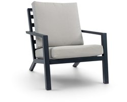 Loungestoel Bezano | Off White/Matt Black | Aluminium