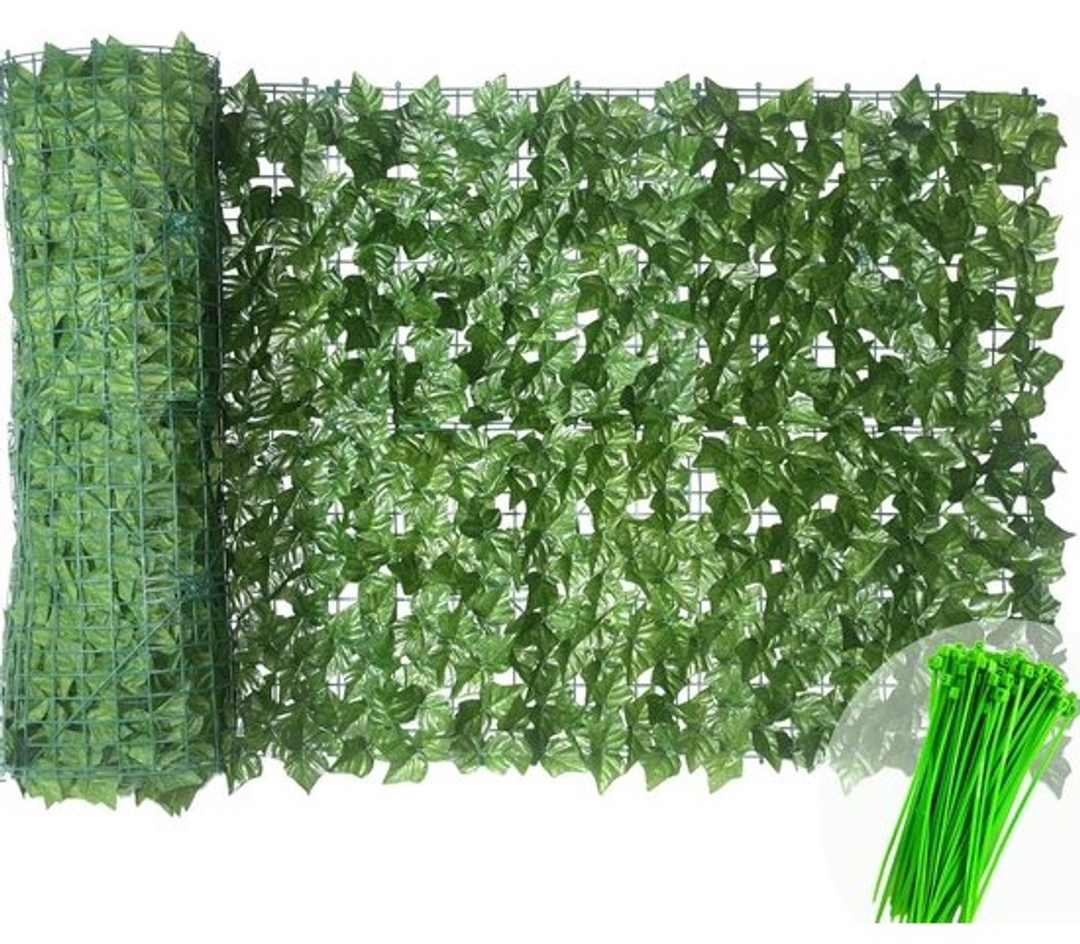 Kunstheg Balkon - Privacy Scherm - Inkijk Verminderen - Zeer Dekkend - 3x1 Meter - Klimop
