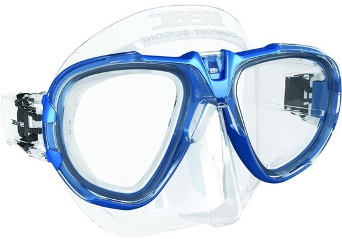 Duikmasker - Snorkelmasker Freedive masker - Onderwater Verkenning - Laag Volume Ontwerp - Unisex Adult - Transparant blauw
