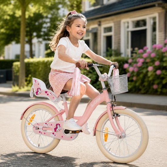SJOEF Dolly Meisjesfiets 18 inch Roze - Kinderfiets 5, 6 & 7 jaar - Kledingmaat 110-123 - Fiets 18 inch van SJOEF — afbeelding 5