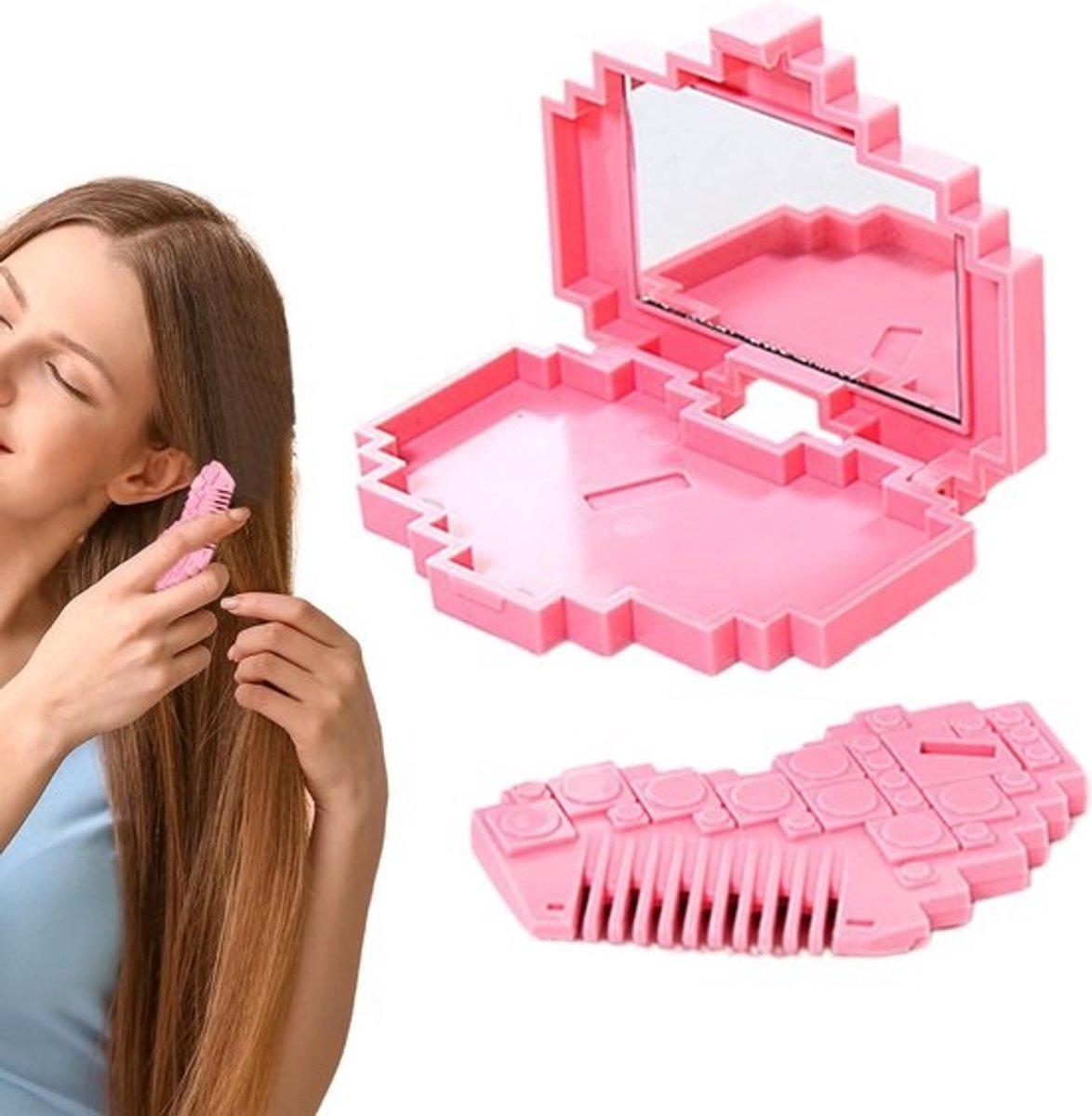 Haar Splijtende Trimmer - Haarverzorging Tool - Snelle Haarverzorging - Met Ingebouwde Spiegel - 8.2 x 6.2 cm - Zwart