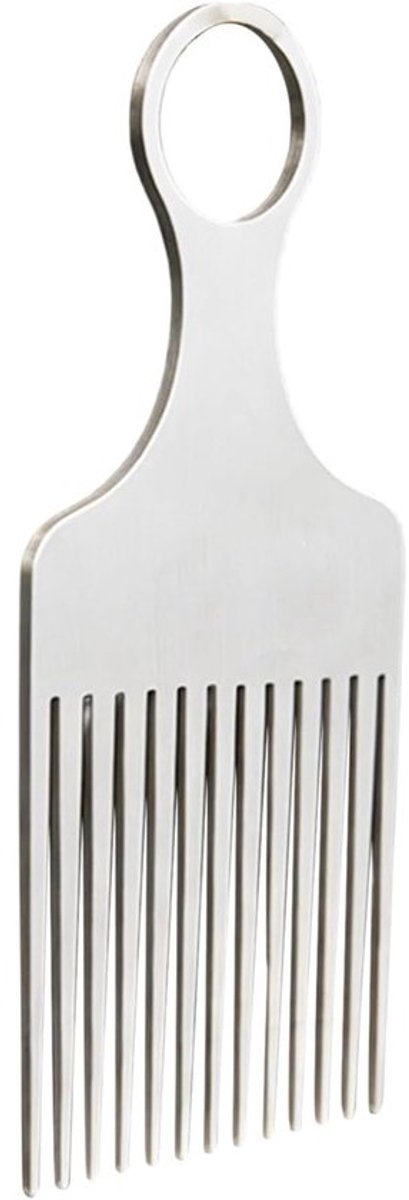 Haarpluk Stylingkam - Metalen Plectrum Vorkkam - Ontwarren Stylen - Antislip Handgreep - 14cm Lengte