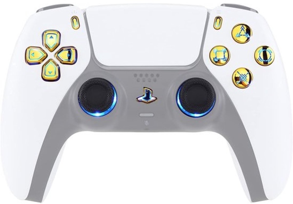 Controller Knoppen Set - LED Knoppen Kit - Controller Aanpassen - 7 Kleuren 9 Modi - 3x2x1 cm - Chroom Goud