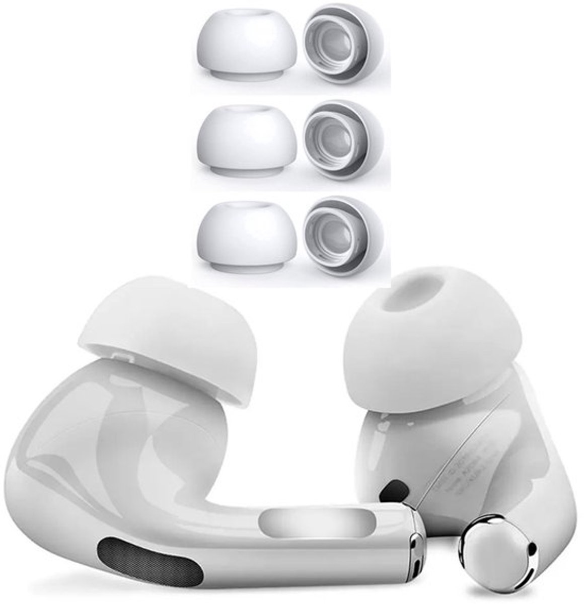 Siliconen dopjes geschikt voor Apple AirPods Pro - Vervangende Siliconen Oordopjes - Wit - Small - 3 paar - Frisse dopjes voor jouw AirPods Pro - CHPN