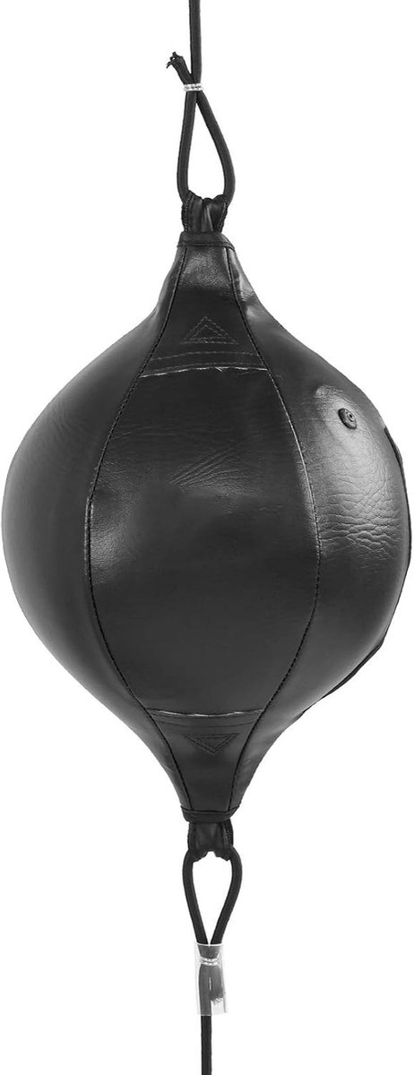 Dubbele Eind Punching Bag, PU Leer Speed Ball voor Reactie, Behendigheid en Snelheid met 2 Ringen en Elastische Koorden - Ideaal voor Bokstraining en Fitness