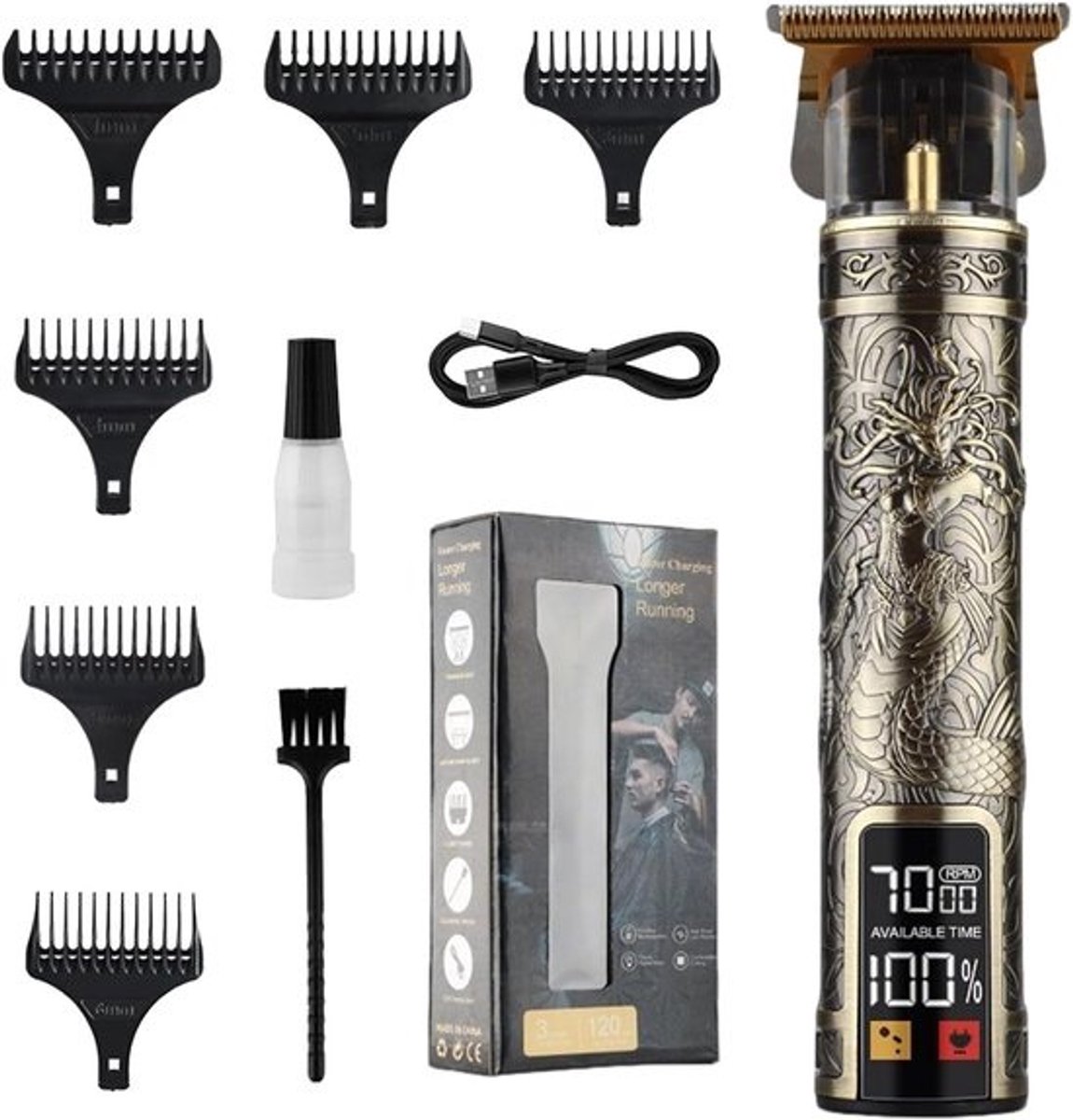 Haarknippers Set - Precisie Scheerapparaat - Thuis Knippen - Oplaadbaar Draadloos - 15cm Lengte - Groen