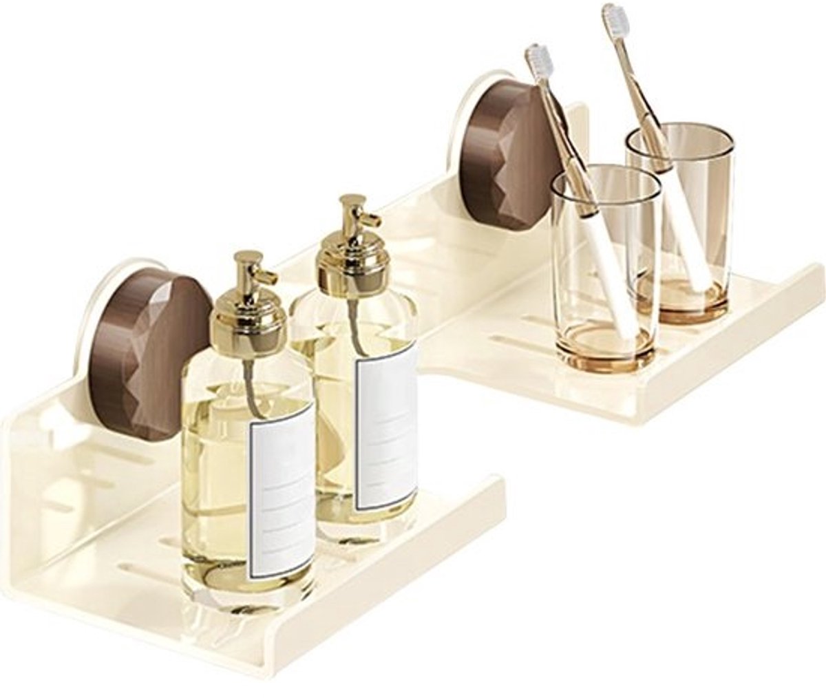 Badkamer Organizer - Plank boven kraan - Ruimte besparen - Zuignap bevestiging - 40x11x6 cm - Wit