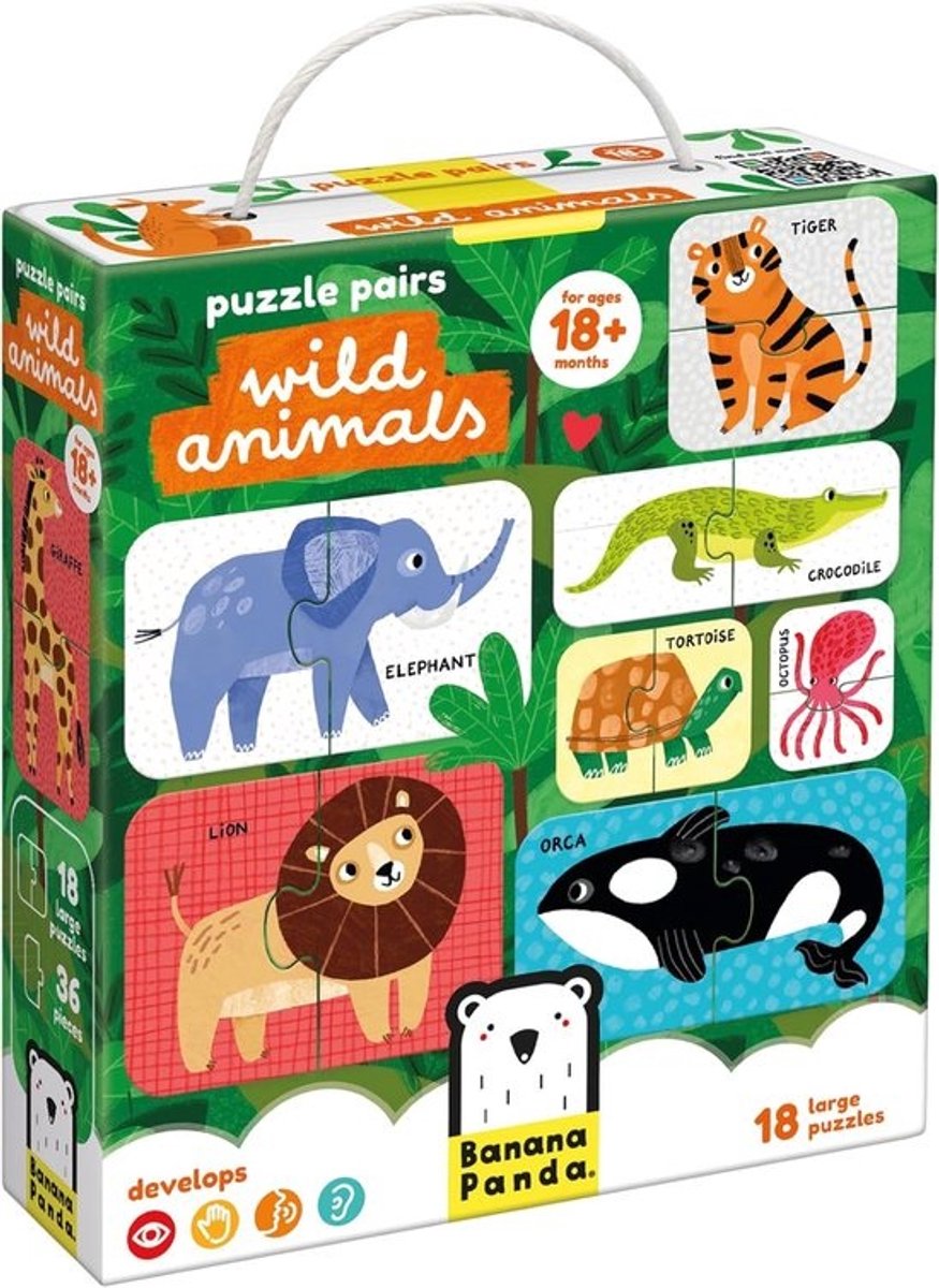 Tweedelige Puzzel Baby Dieren 18 maanden+