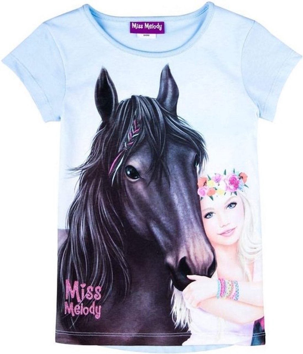 Meisjes T-shirt Blauw met Leuke Print