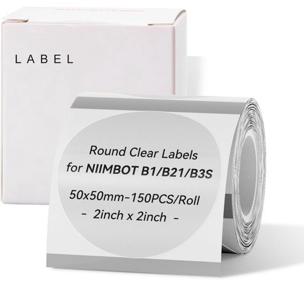 Etiketten Rol - Sticker Labels - Labels Printen - Direct Thermisch - 50x50mm Rond - Transparant