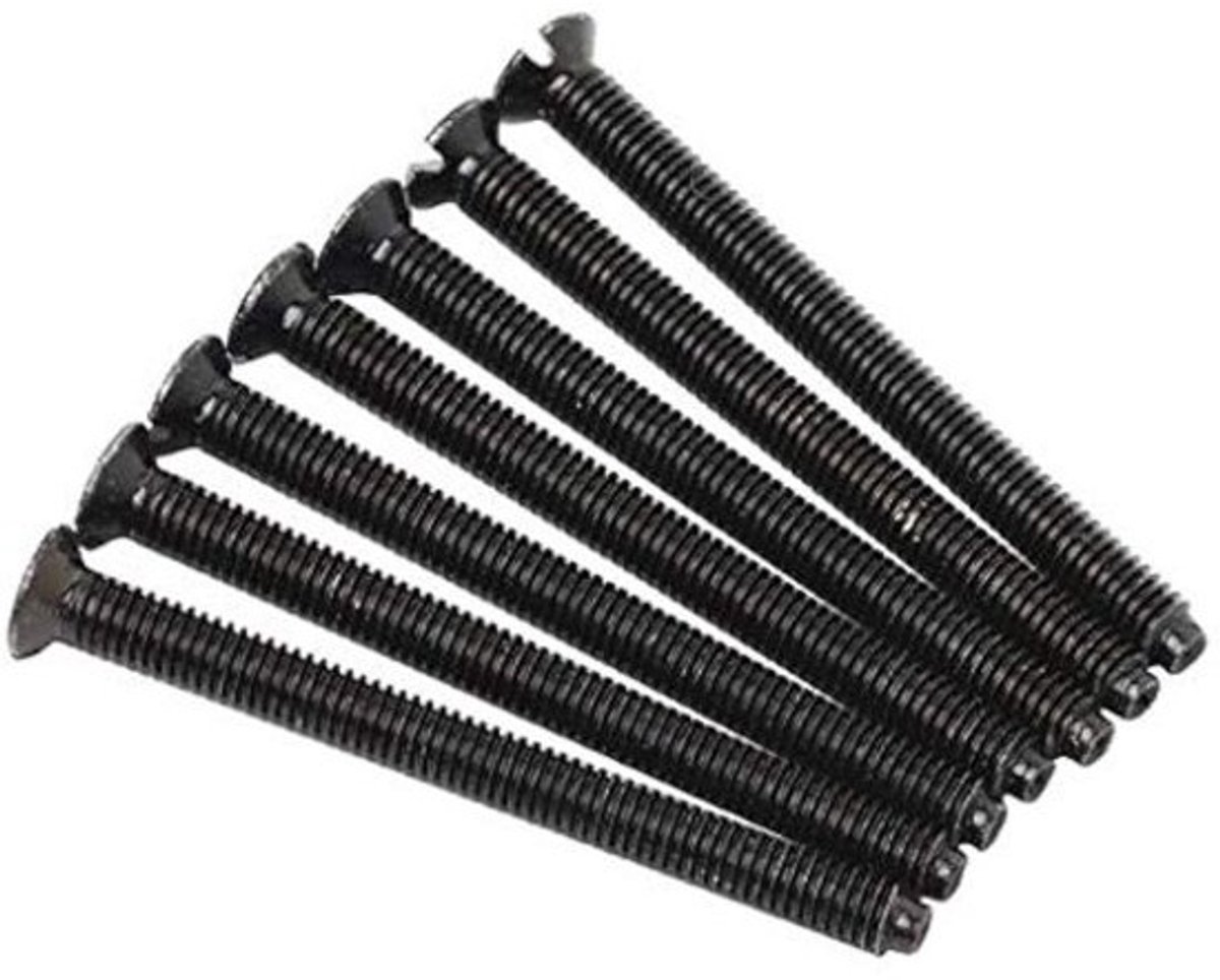 100x Zwarte Elektra Schroeven voor Lichtschakelaar & Doos - Staal 3.5x50mm
