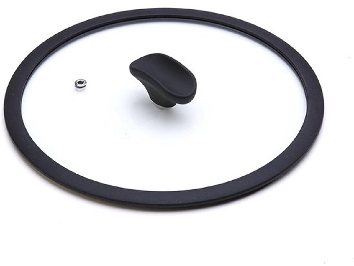 Ronde Glazen Pan Deksel met Hittebestendige Siliconen Rand - 26 cm