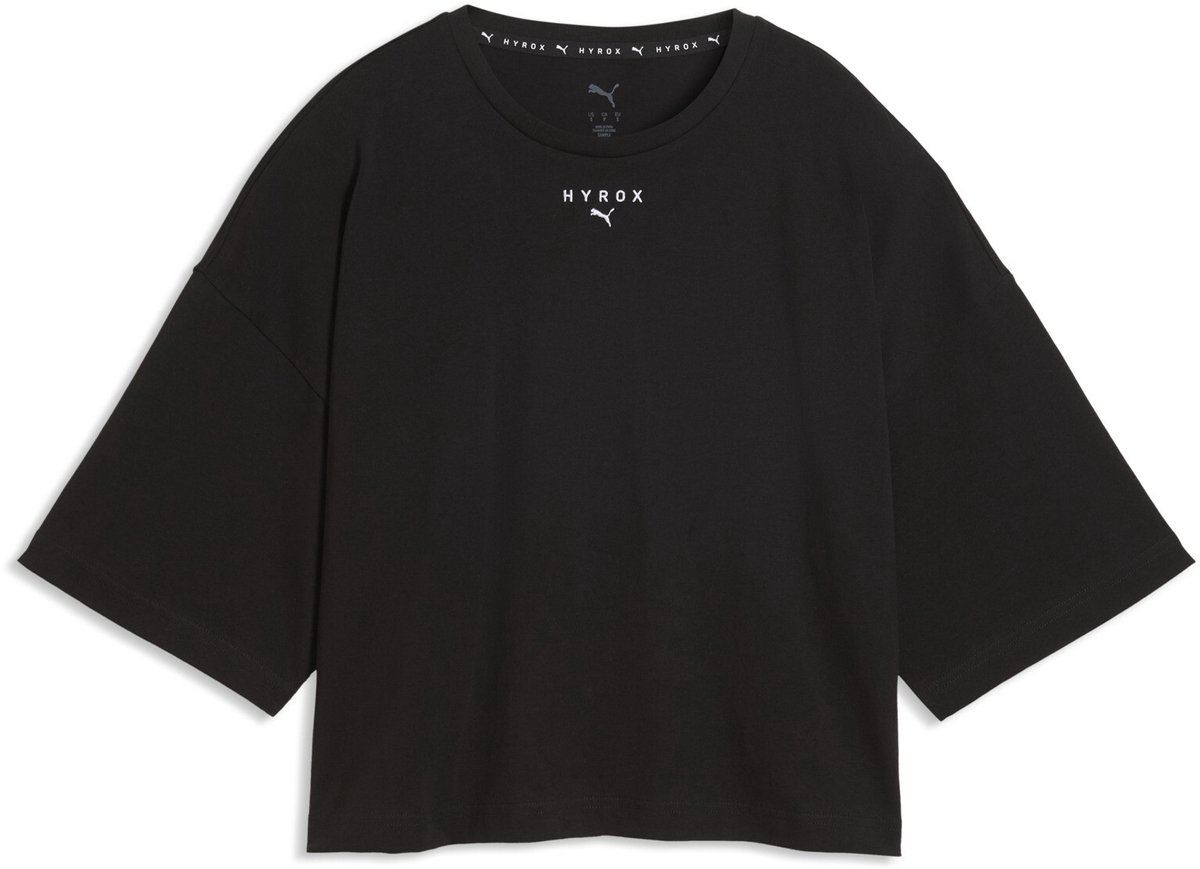 W PUMA X HYROX CROPPED LIFESTYLE TEE Zwart
