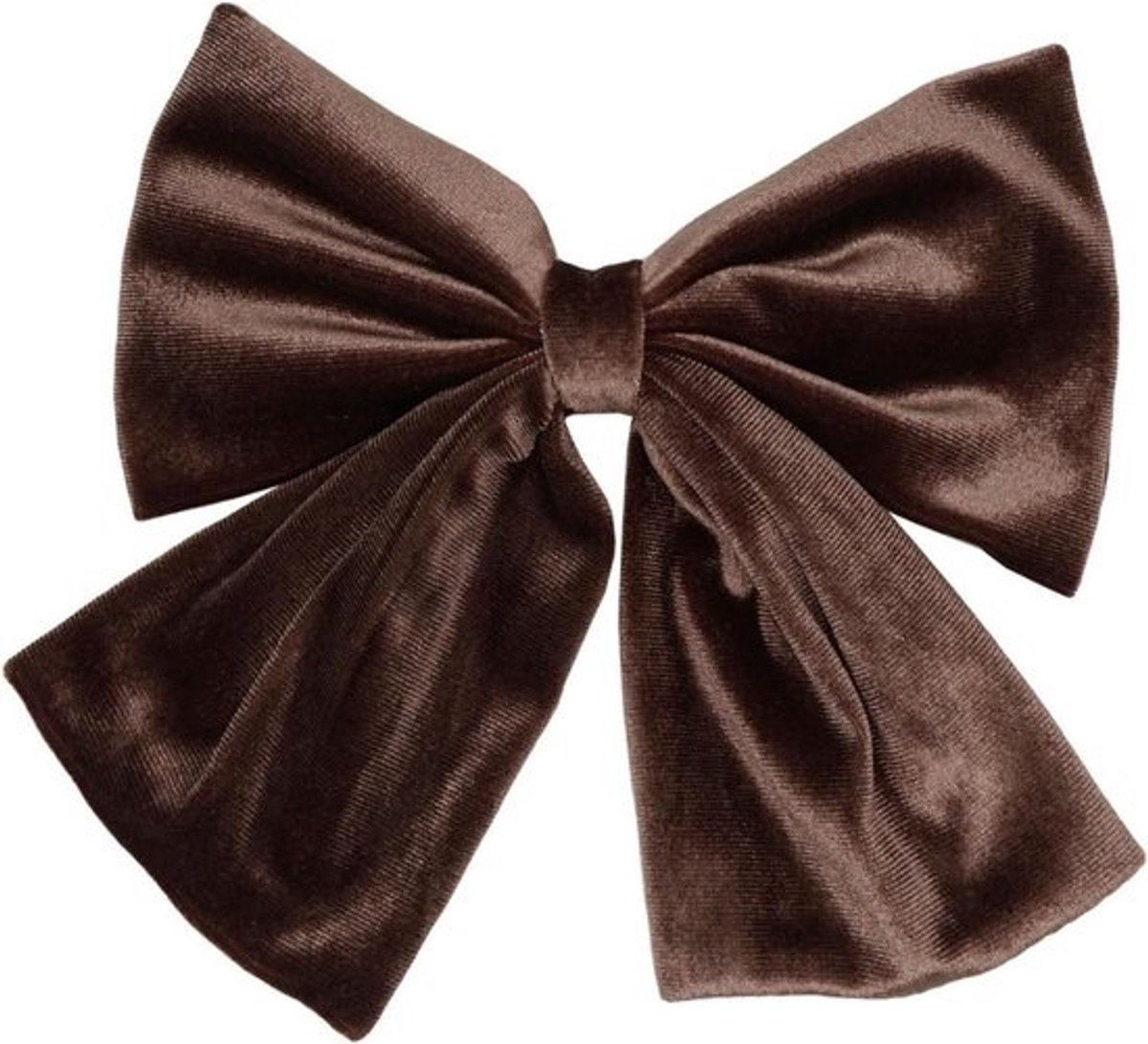 Fluwelen Haarstrik - Haarspeld met Strik - Feestelijke Aankleding - Zacht Polyester Materiaal - 8 inch - Bruin