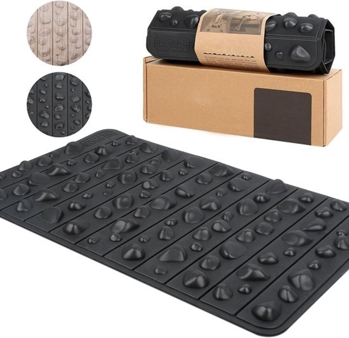 Verstelbare acupressure mat voor voeten, vouwbare voetmassager, drukpunt pad voor pijnverlichting en fasciitis herstel