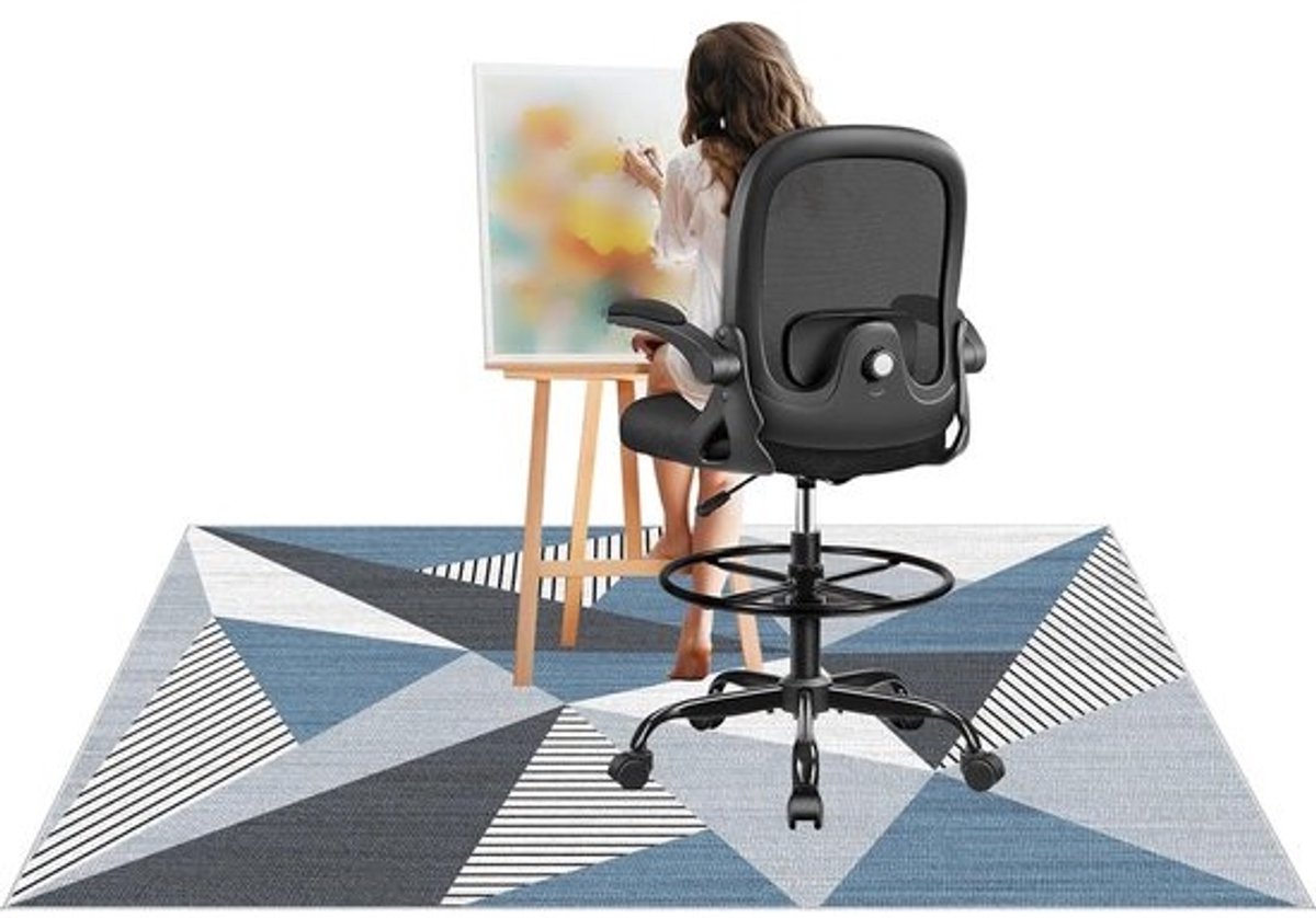 Vloerbescherming Bureaustoel - Stoelmat Harde Vloeren - Vloeren Beschermen - Antislip TPR Onderkant - 130 x 150 cm - Abstract