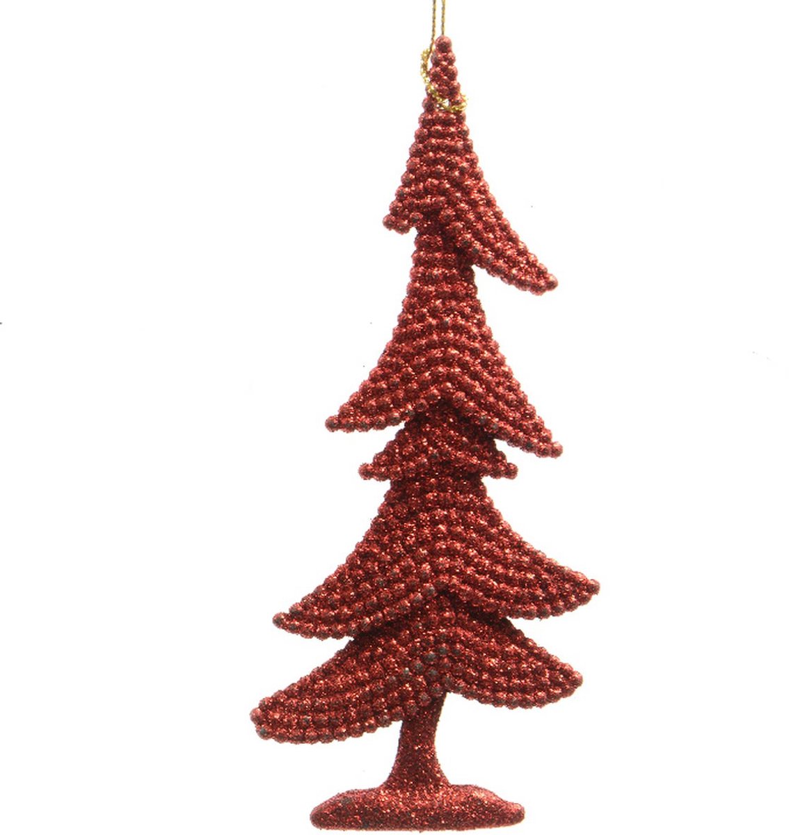 Kaemingk Kersthanger kerstboom rood glitter 15 cm