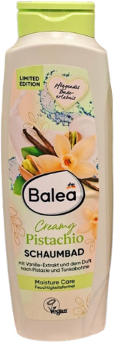 Balea Badschuim Creamy Pistachio | 1x 750 ml - Pistache & Vanille - Badschuim | Verzorgende formule - Vegan