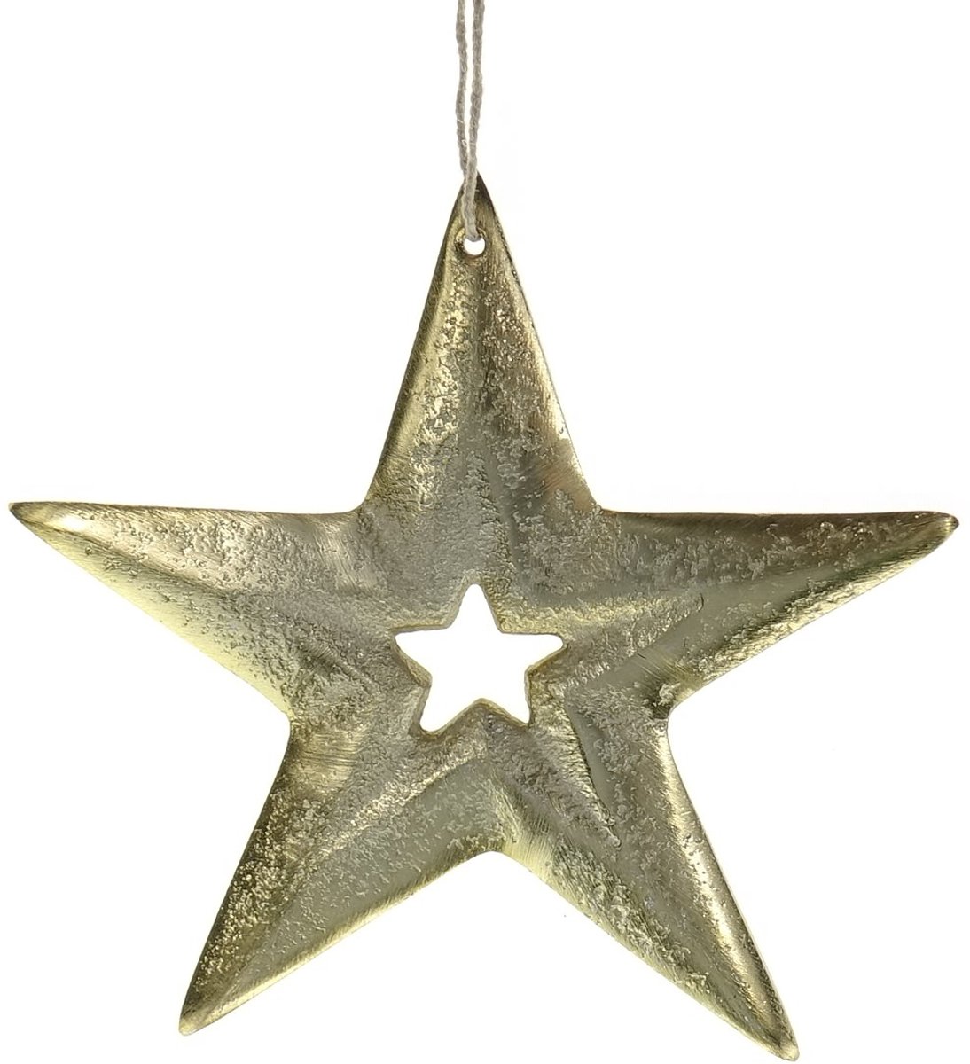 Riffelmacher kersthanger ster-in-ster goudkleurig Ø 15 cm - aluminium