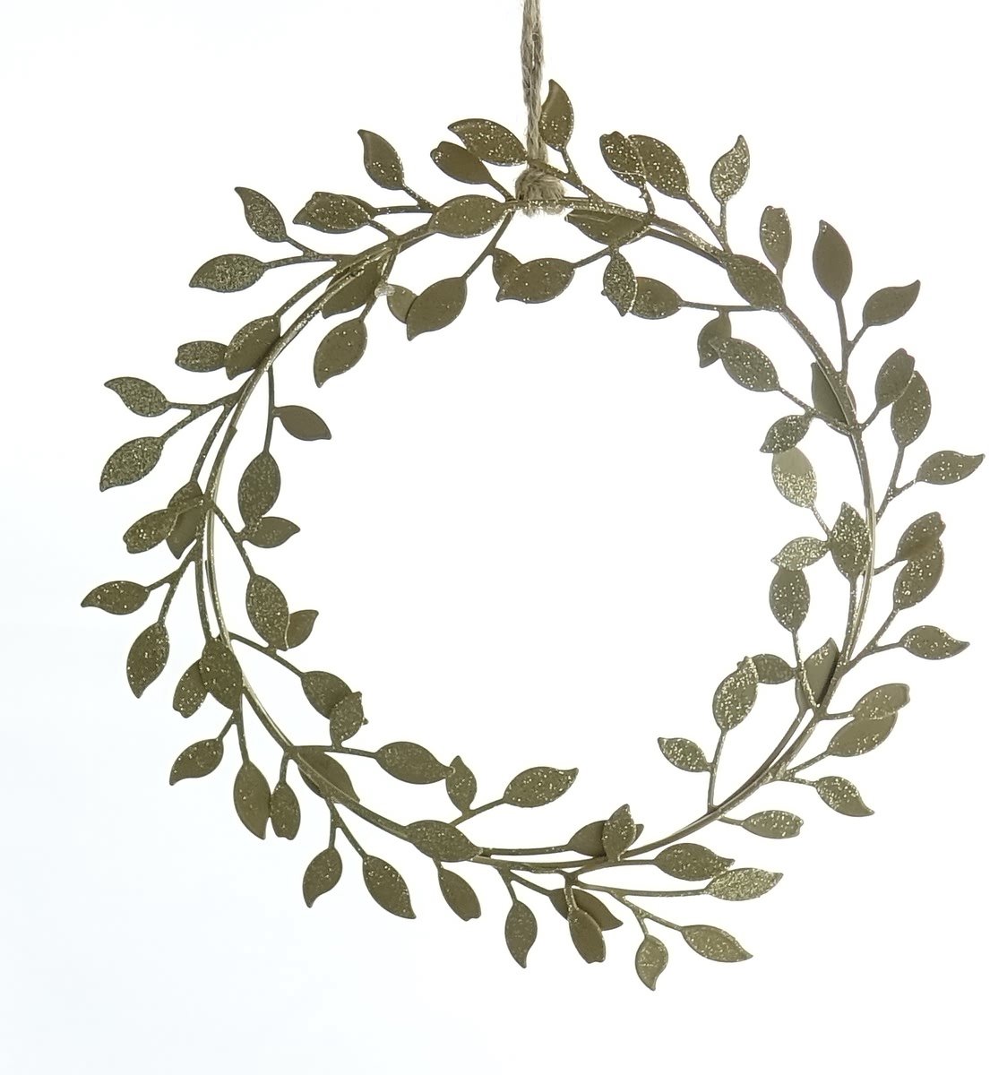 Gasper Kerstkrans met Blaadjes Goudkleurig Ø 19 cm - Metaal