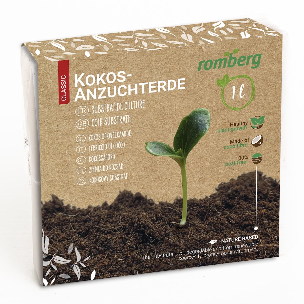 Romberg CLASSIC POP UP kweekgrond gecomprimeerd - 1 liter