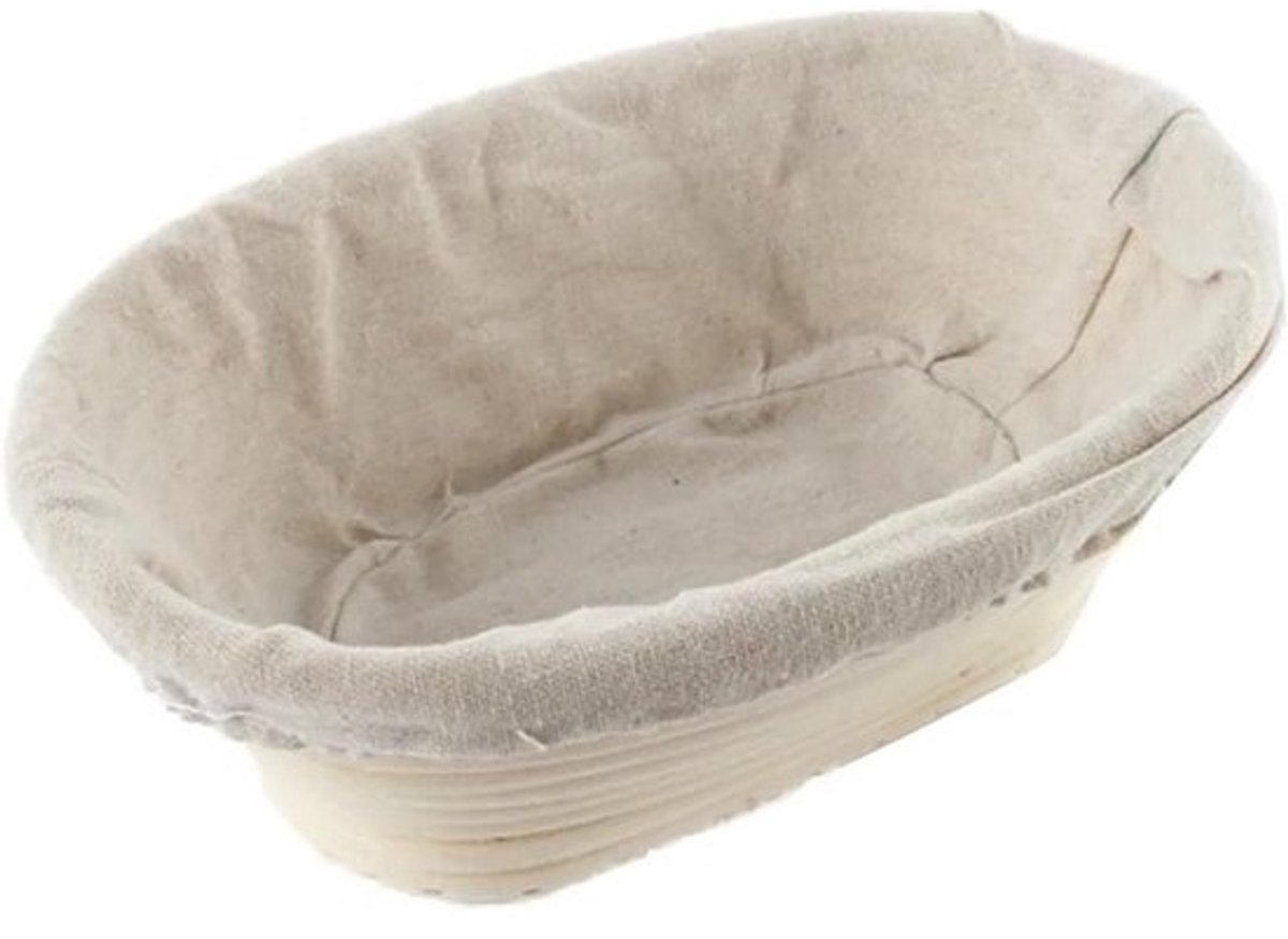 Brooddeegmand Ovaal - Rijsmand Gistmand - Brood Bakken - Natuurlijk Rotan Riet - 21 x 15 x 8 cm - Houtkleur