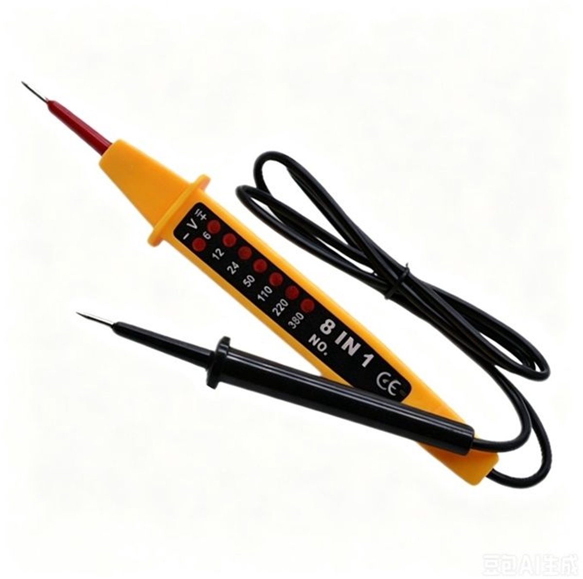 Deze 8-in-1 spanningsmeter Geschikt voor huishoudelijk gebruik is Geschikt voor het testen en repareren van spanningen van 6V tot 380V.