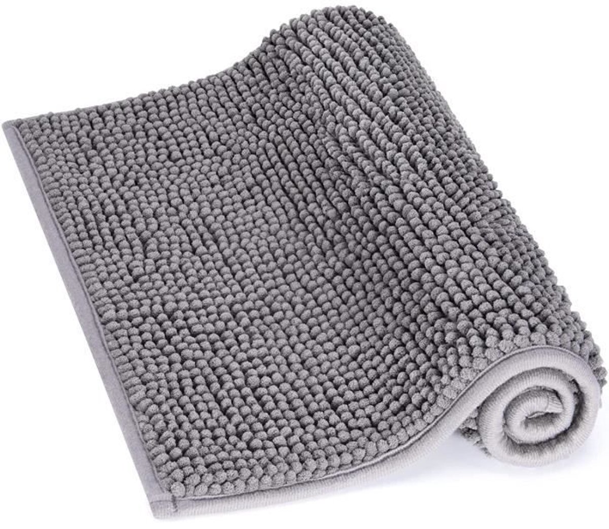 Badkamermat - Chenille microvezel - Antislip - 60 cm x 40 cm - Grijs