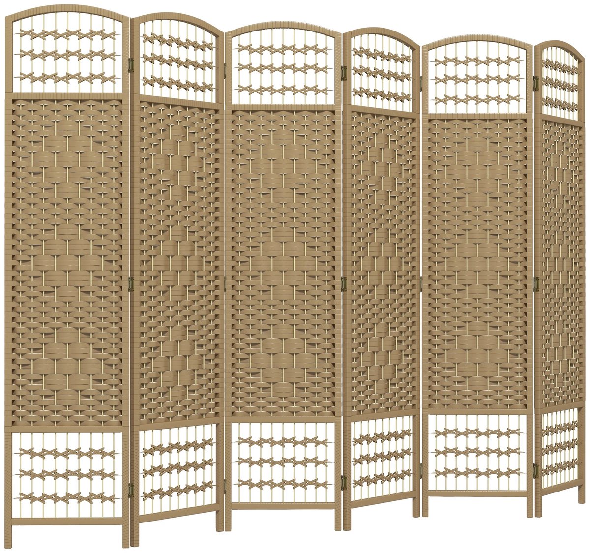 Atlasyx kamerscherm - Roomdivider - Scheidingswand - Paravent - Ruimteverdeler - Opvouwbaar - 240 x 1,5 x 170 cm - Natuurlijk