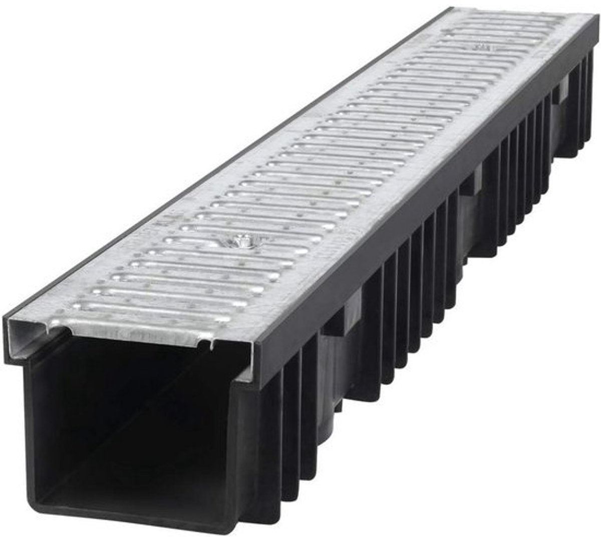 Drainagebuis 1 meter, vloergoot, terrasgoot, drainagehoogte 55/105 mm, A15, B125, C250, galvanised staal, A15 1,5T, 105 mm/10,5 cm