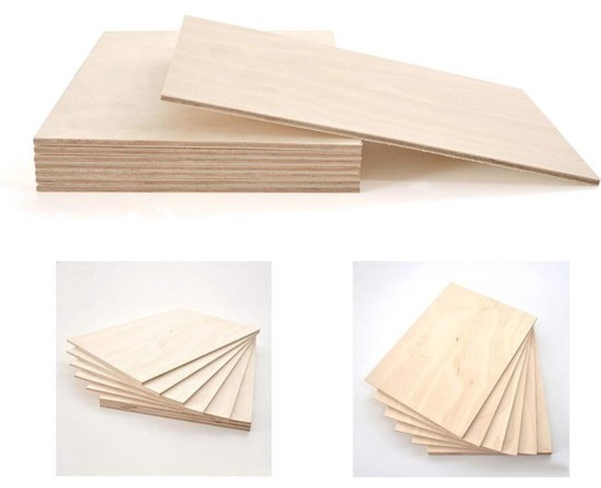 Dunne Multiplex Plaat 5mm Berkenhout - 10x60 cm - Kwaliteit B/BB voor Knutselen en Zagen