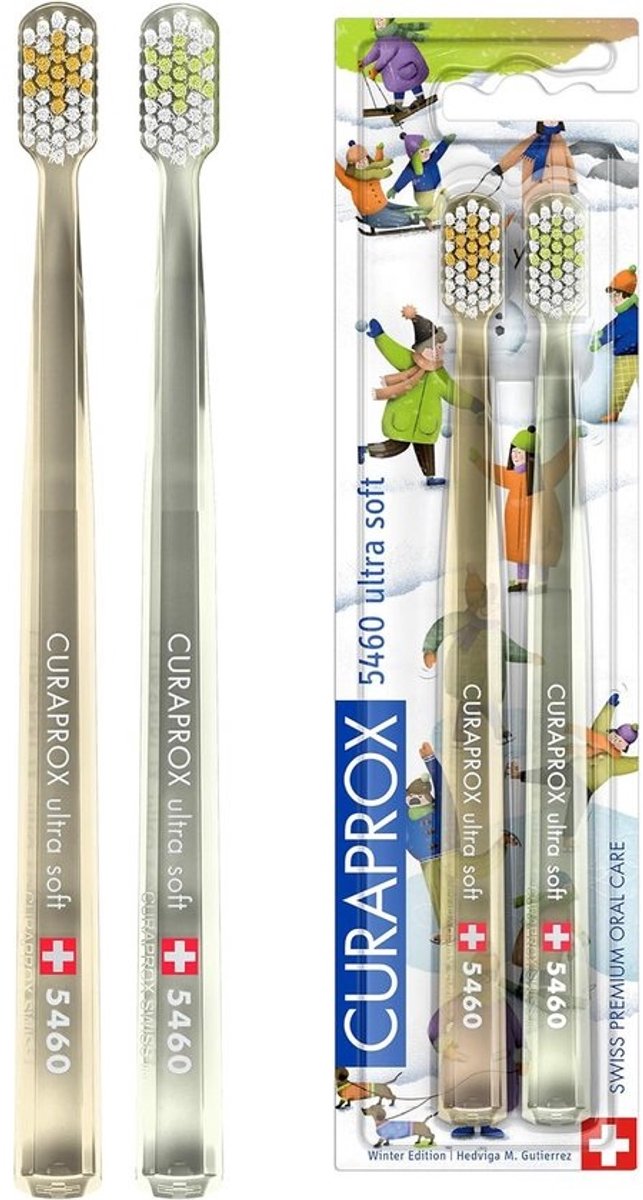 Tandenborstel Set - Zachte Borstel - Dagelijkse Mondverzorging - 5460 Ultra Zachte Filaments - 2 Stuks - Groen Transparant