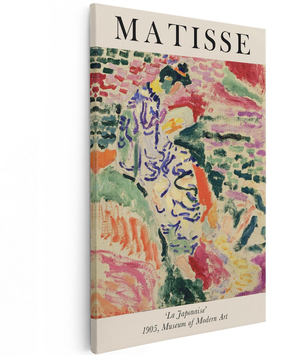 Artaza Canvas Schilderij Matisse La Japonaise - 120x180 cm - Groot - Wanddecoratie Fauvisme - Muurdecoratie Kleurrijk - Decoratie Modern Kunstwerk