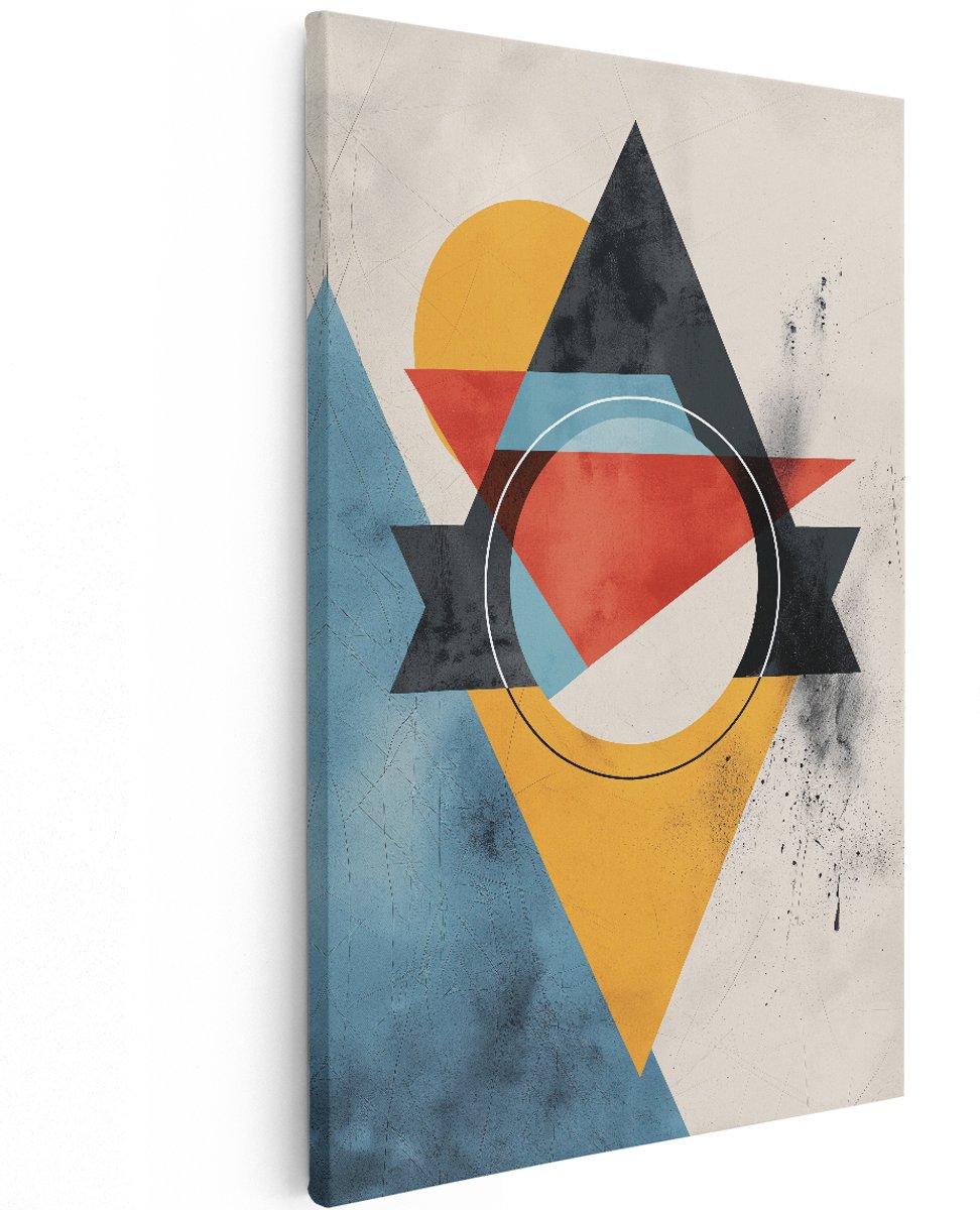 Artaza Canvas Schilderij Abstract - 120x180 cm - Groot - Wanddecoratie Geometrisch - Muurdecoratie Modern - Decoratie Woonkamer Industrieel