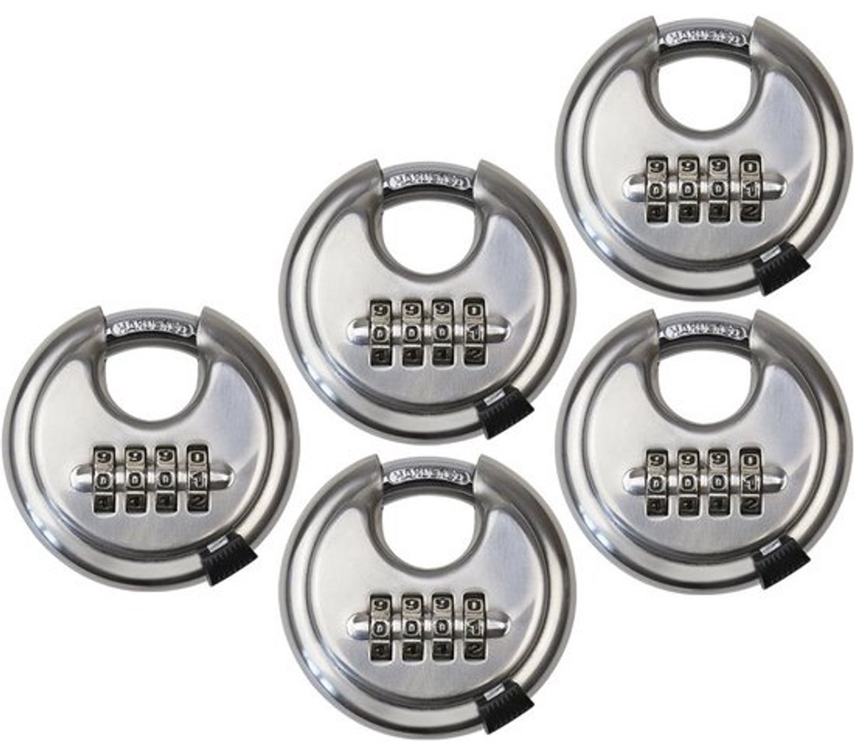 4-cijferig combinatie hangslot - 5 stuks, weerbestendig en veilig voor buitengebruik