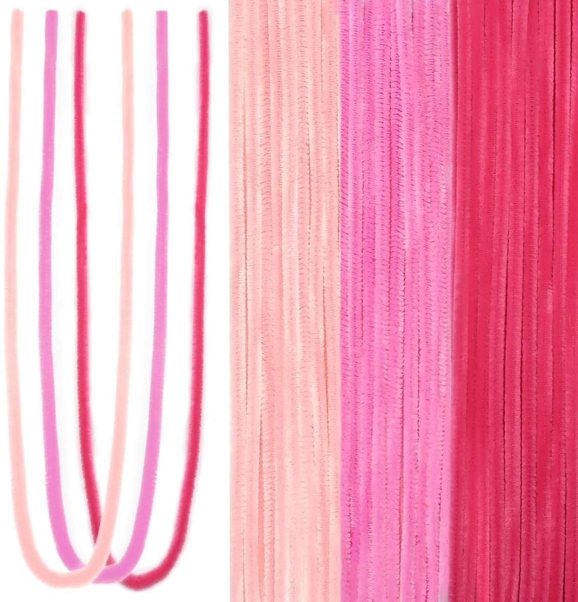 Knutseldraad - Chenille Stengels - Creatieve Projecten - Buigzaam en Zacht - 300 Stuks - Roze
