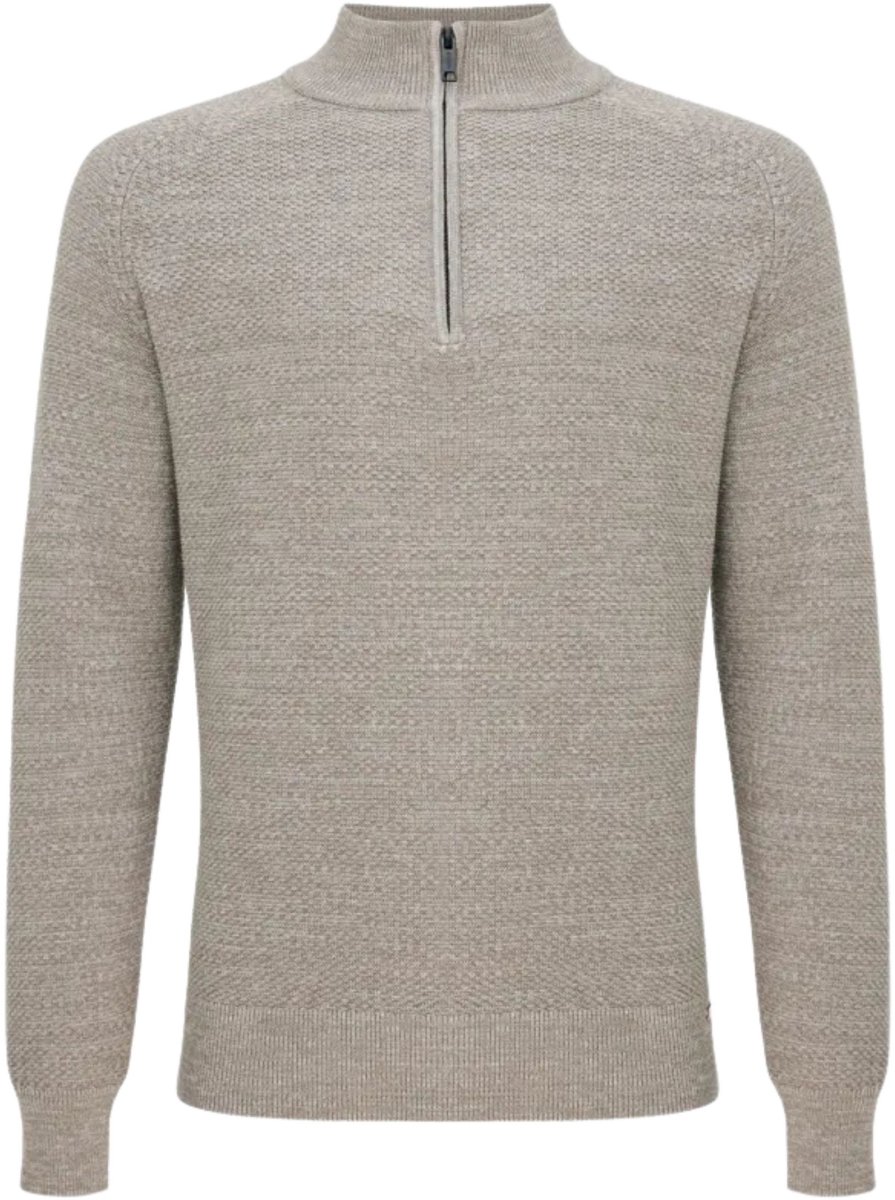 Gentiluomo - Trui Beige Gentiluomo Turtle Zip Ls Trui Beige K5186-256