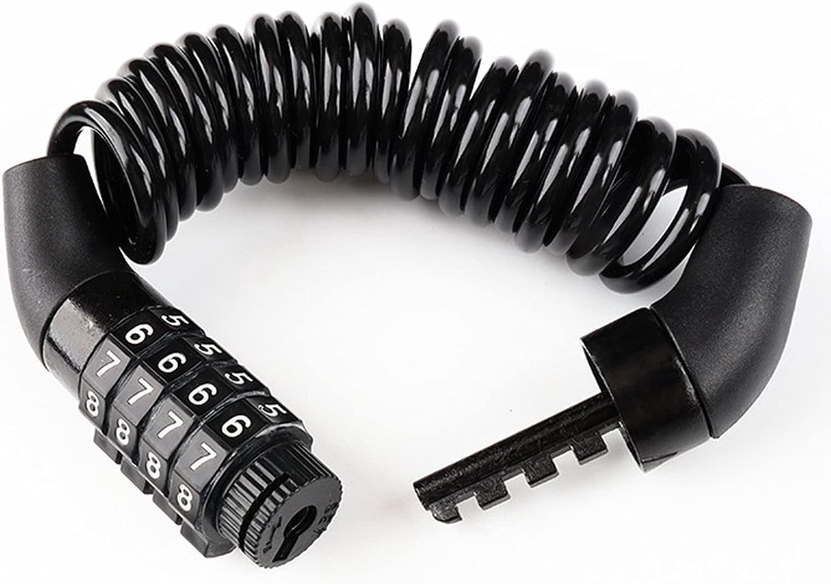 Veilige Fietsslot met 150 cm Kabel, Combinatieslot met 4-Cijferige Code voor Fiets, Motorhelm en Snowboard