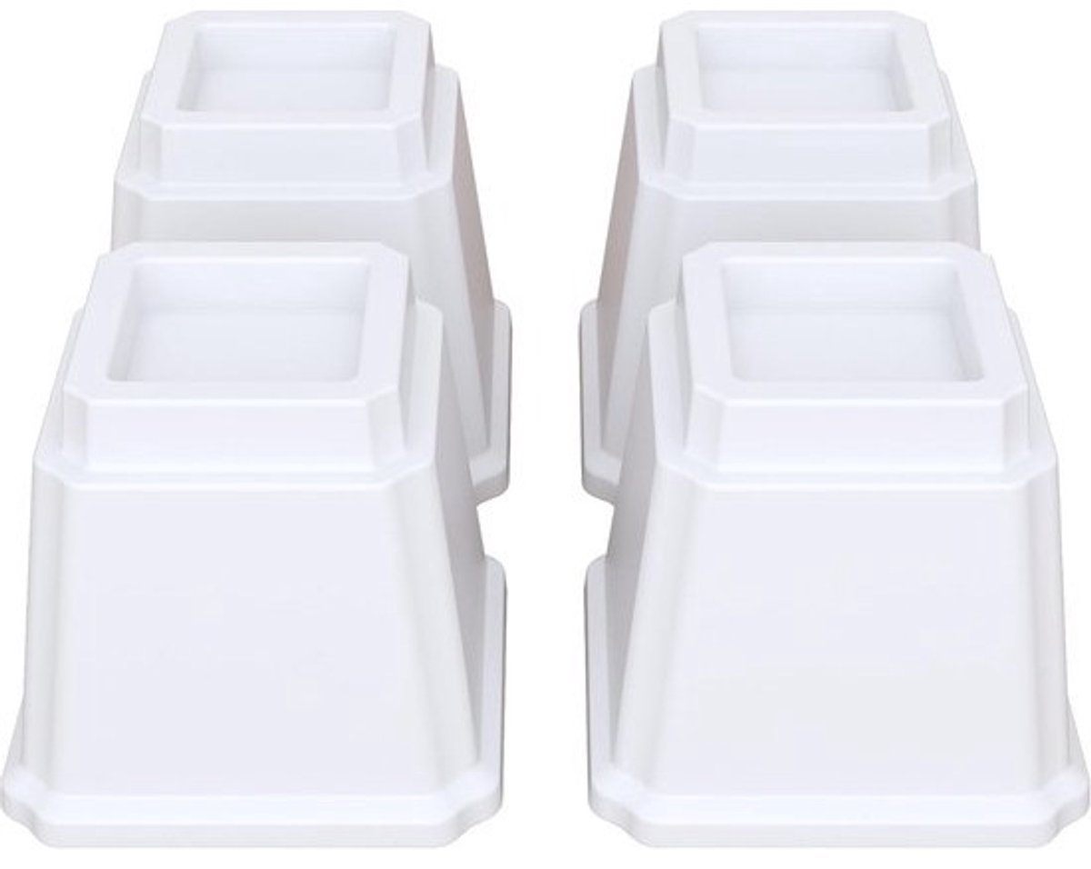 Bedverhogers 10 cm Zware Meubelverhogers voor Banken, Stoelen en Tafels - Set van 4 Stuks - Wit