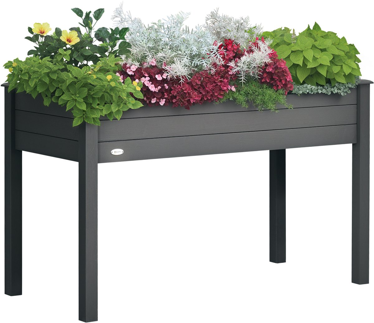Plantenbakken met pootjes voor de moestuin voor tuinieren, Afmetingen 123L x 57l x 76H cm, inclusief irrigatie-inzetstuk + afwateringsvilt, massief sparrenhout