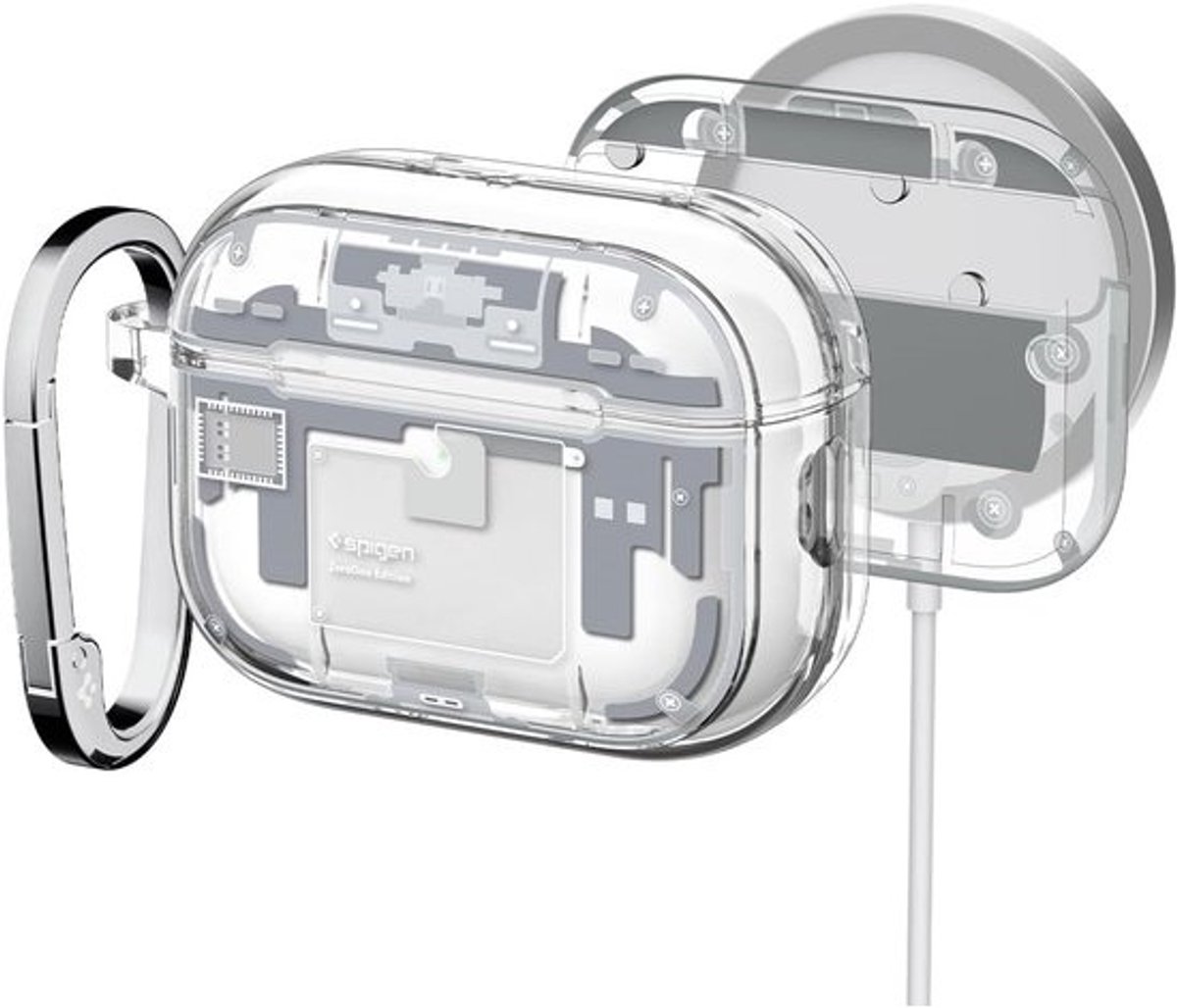Draadloze Oplader Beschermhoes voor AirPods Pro 3e Generatie (2025) - Transparant Wit