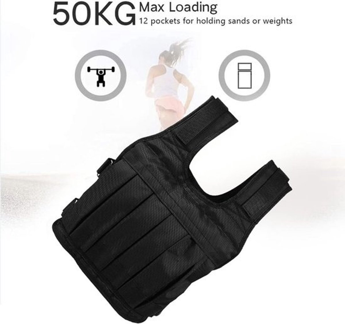 Verzwaard Vest 50kg voor Krachttraining en Fitness | Verstelbaar Gewichtsvest