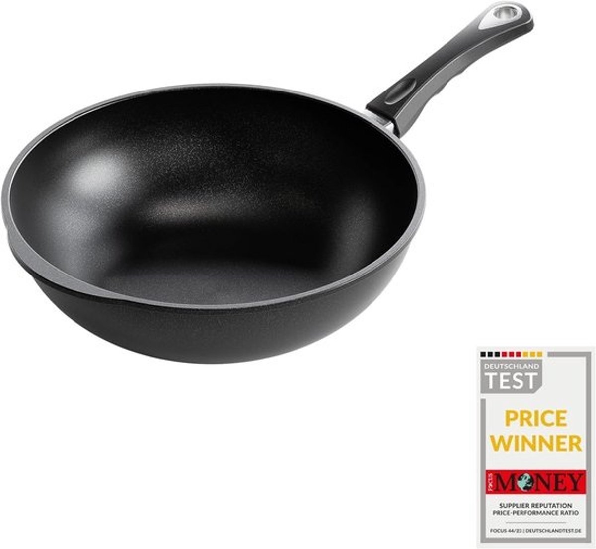 Grote Wokpan - Koekenpan Roerbak - Roerbakken en Braden - Extra Dikke Bodem - 32 cm - Zwart