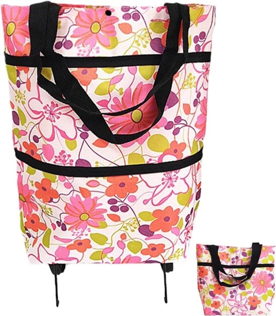 Boodschappentas met wielen - Opvouwbare trolley - Moeiteloos boodschappen - Waterdicht Oxford-weefsel - 46 x 40 x 27 cm - Blauw