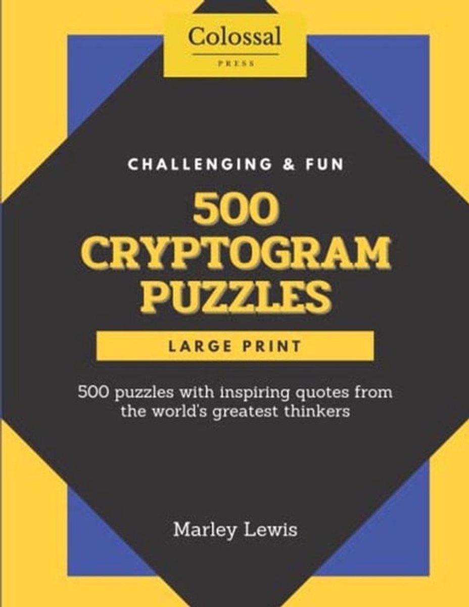 Cryptogrammen Puzzelboek voor Volwassenen met 500 Inspirerende Citaten