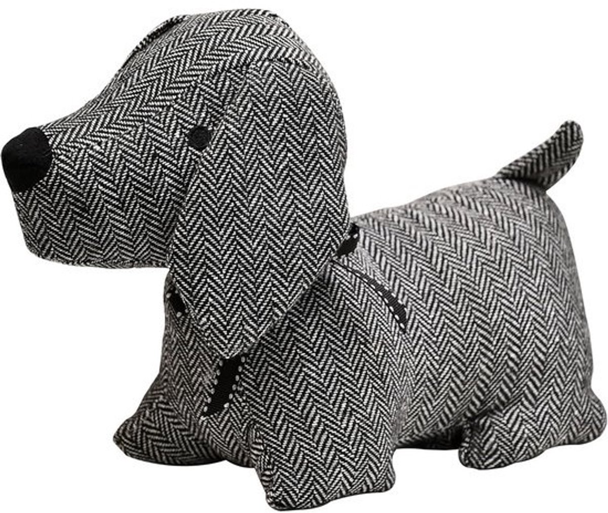 Decoratieve Deurstopper Stof met Verzwaarde Bodem - Zwart Wit Patroon