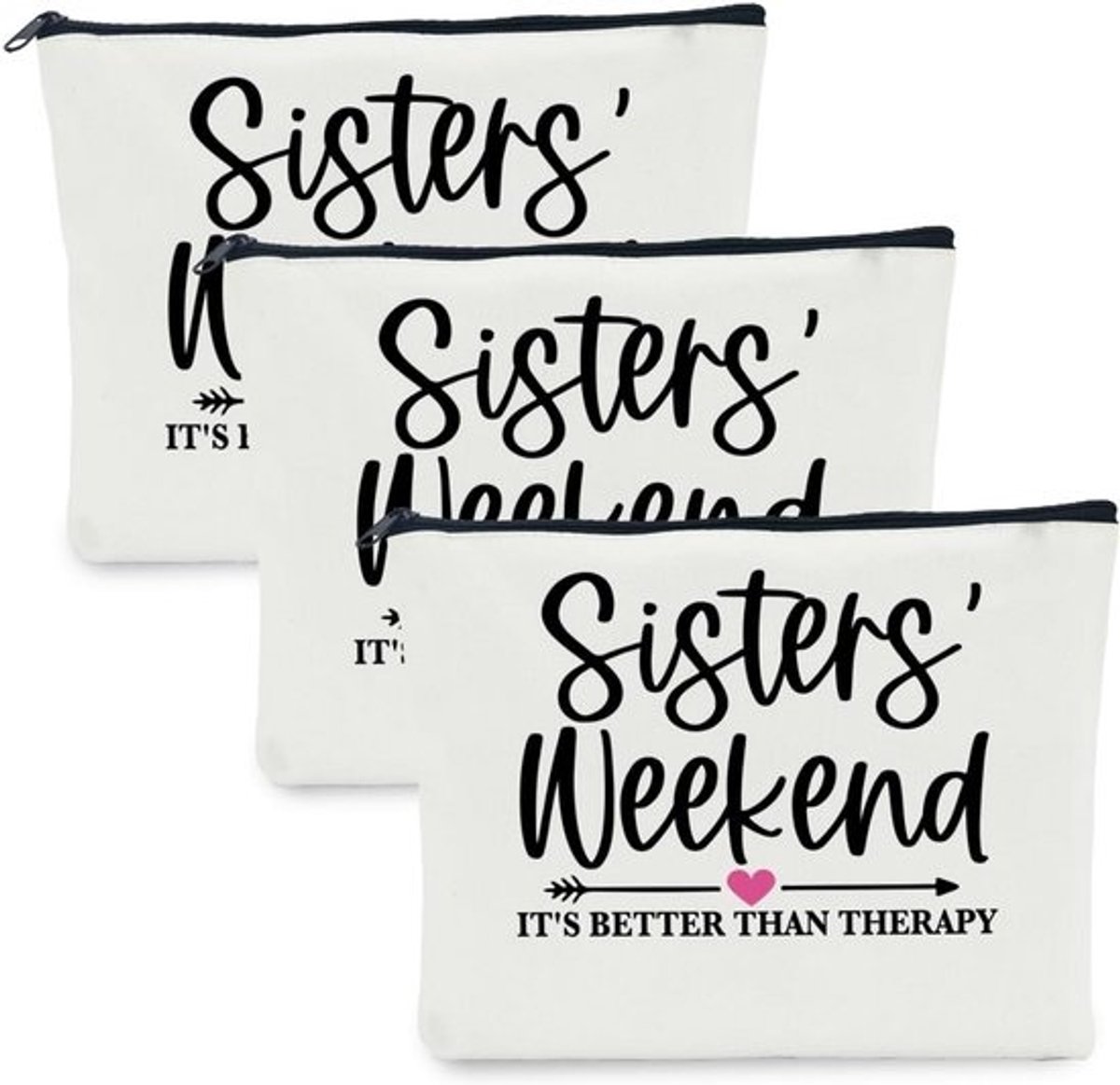 Canvas Make-up Tas voor Reizen en Vakantie - Grote Cosmeticatas voor Dames en Tieners