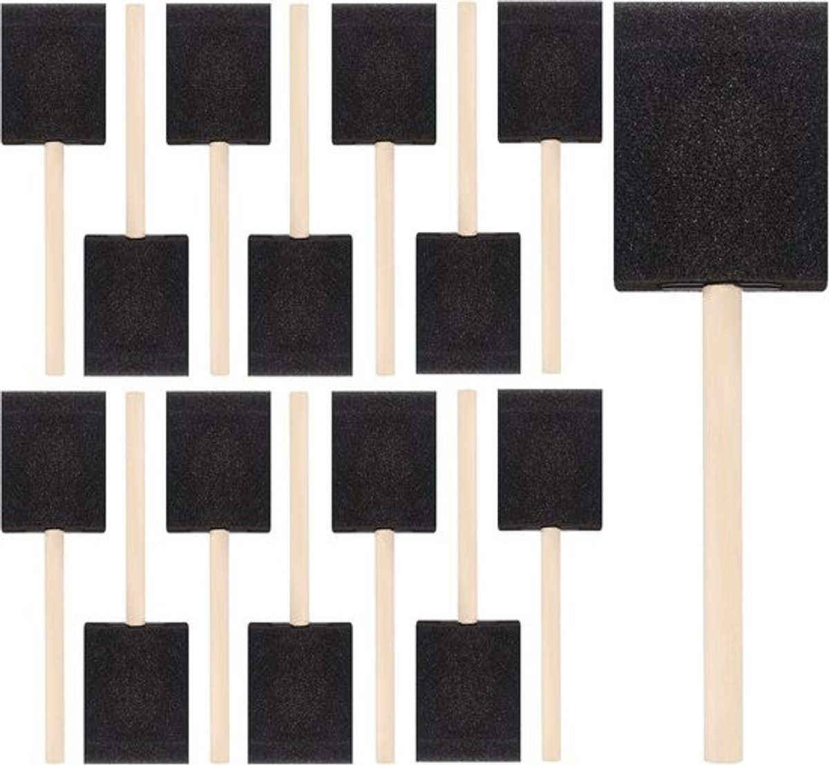 20 Stuks Schuimverfkwasten 2 Inch met Houten Handvat voor Schilderen en Knutselen